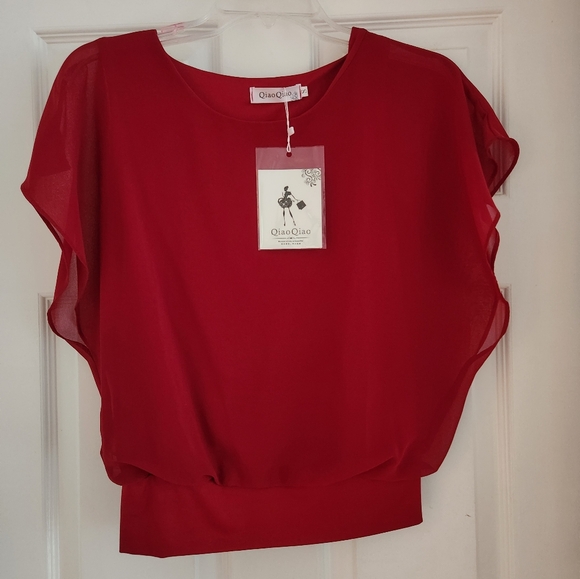 Women's Summer Loose Casual Short Sleeve Chiffon Top T-Shirt Blouse - Picture 2 of 3